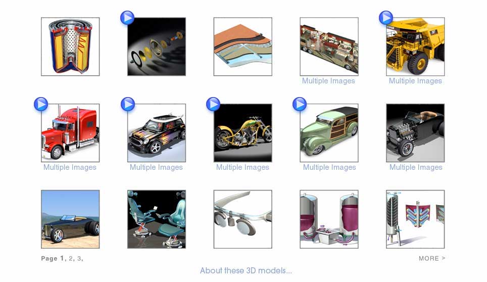 Thumbnails of 15 3D Model Illustrations