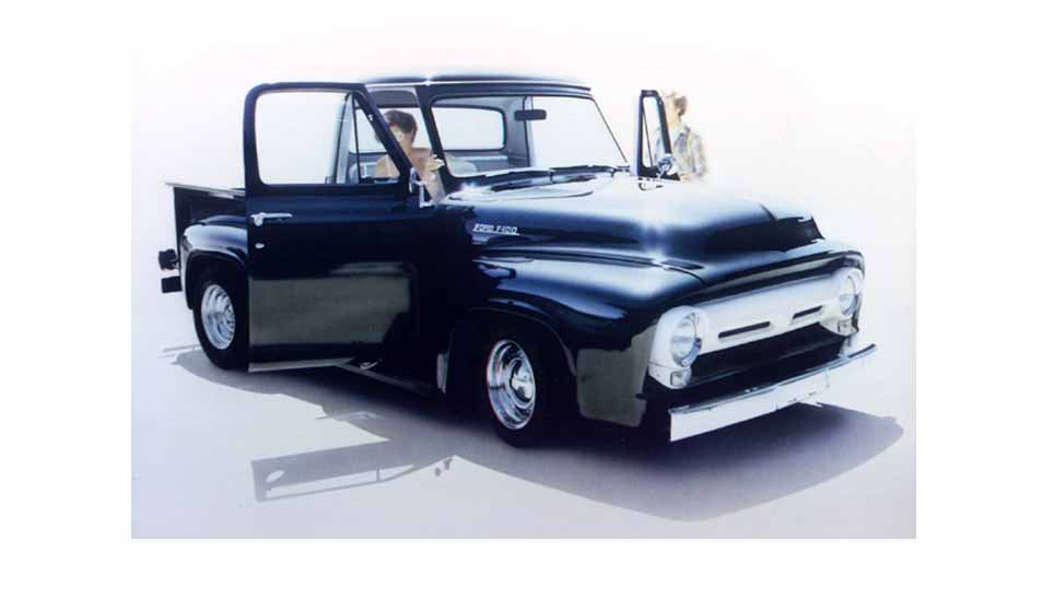Airbrush Illustration of 1954 Ford F-100 Pickup