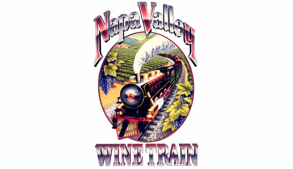 Airbrush Illustration of Napa Valley Wine Train Logo