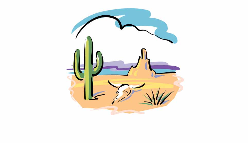 Vector Illustration of Desert Scene