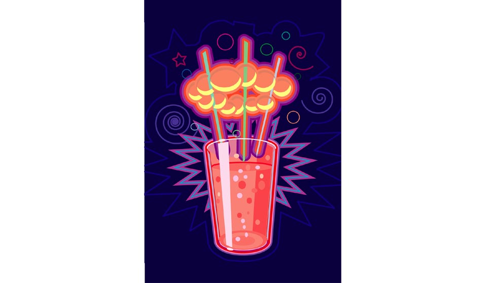 Vector Illustration of Potent Drink