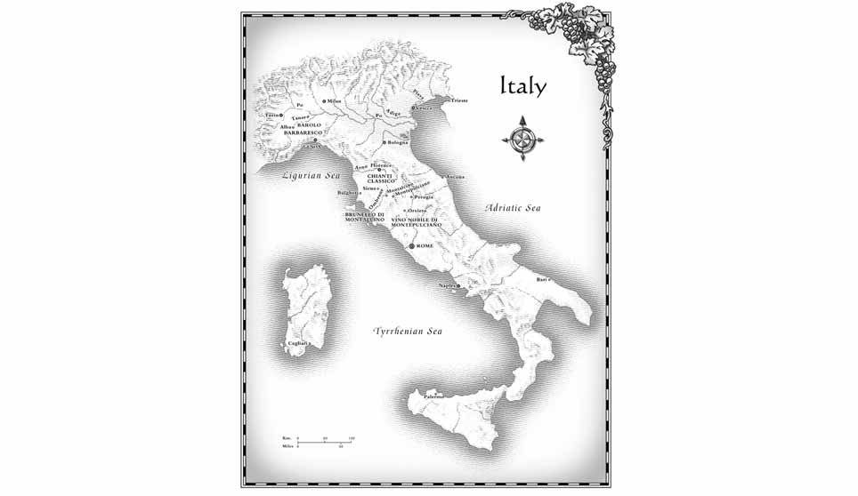 Illustration of Map of Italy