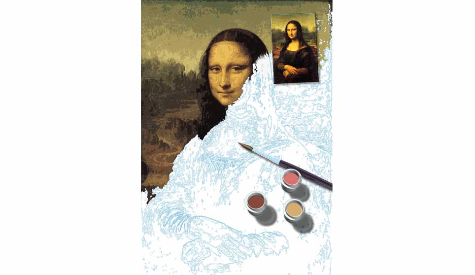 Mona Lisa Paint-by-Numbers Illustration