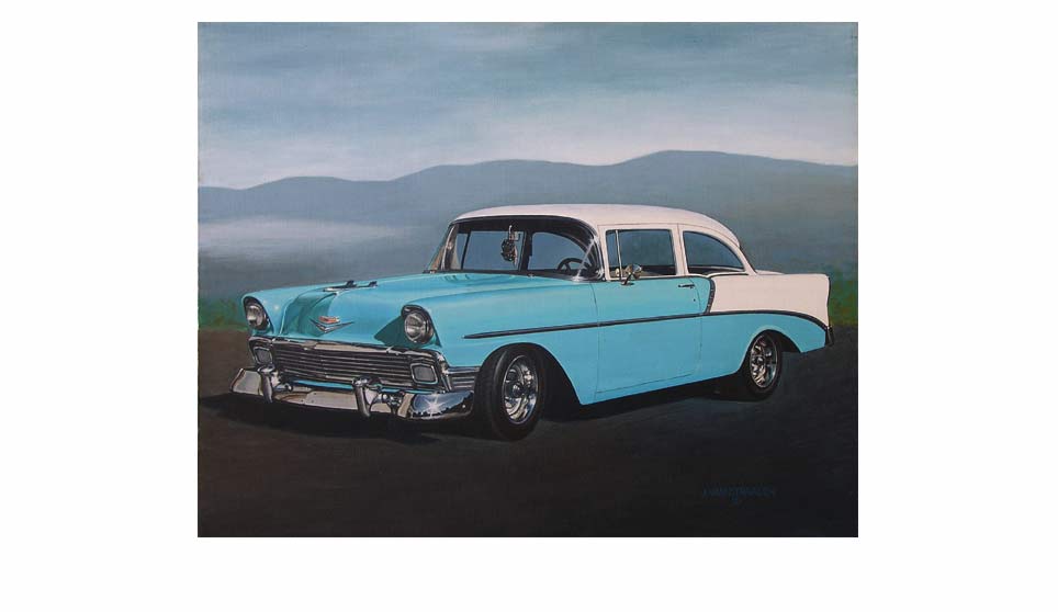 Painting of 1956 Chevy Del Rey