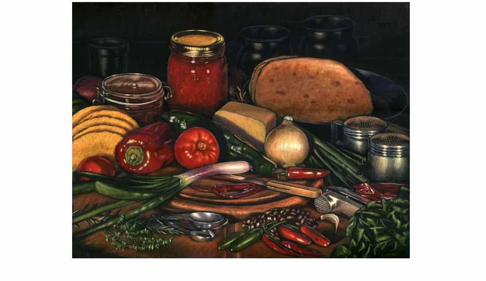 Painting of Mexican Food Ingredients