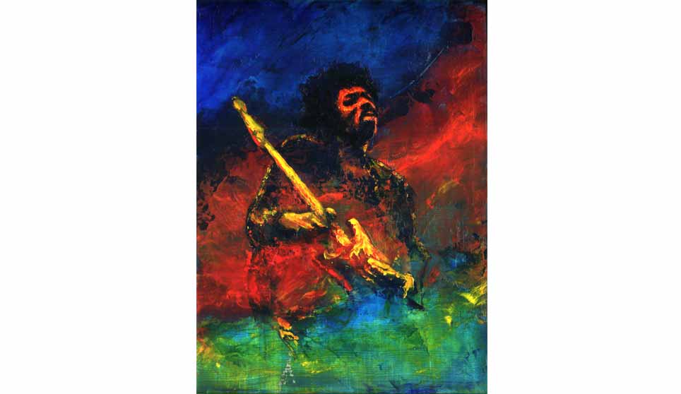 Palette Knife Painting of Jimi Hendrix