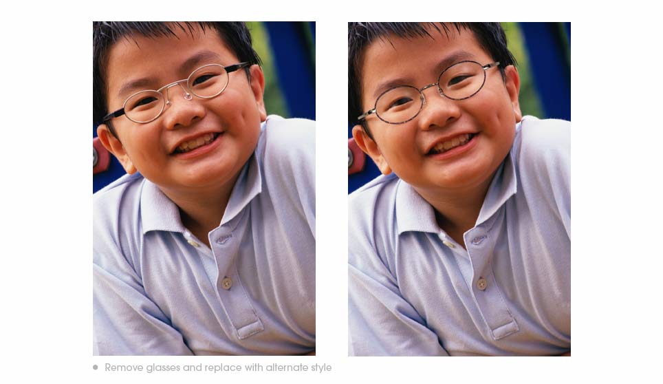 Retouching of Fisher-Price Glasses on Boy