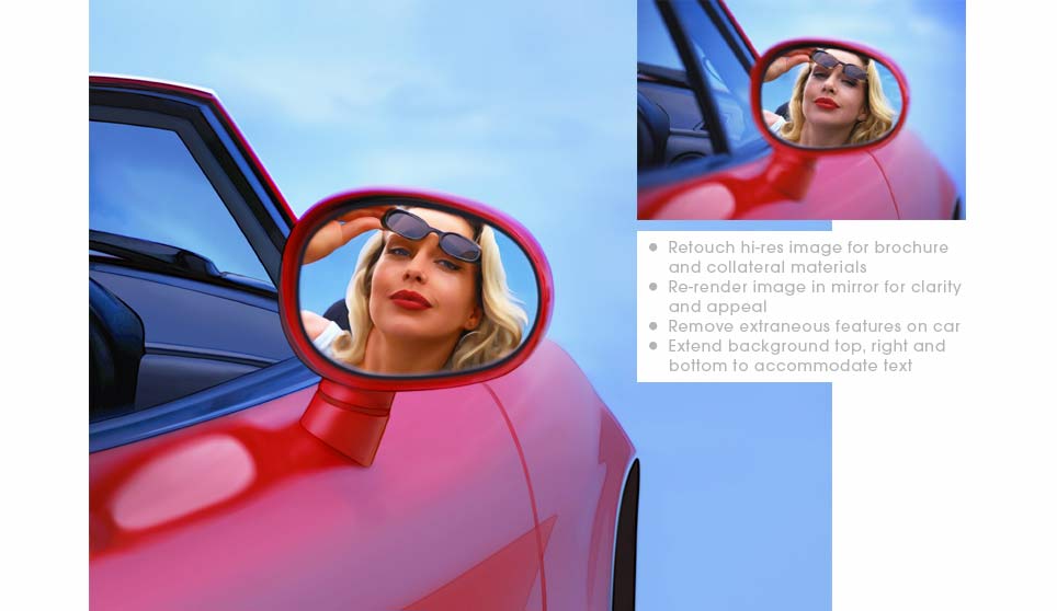 Retouching of Sports Car with Mirror Image