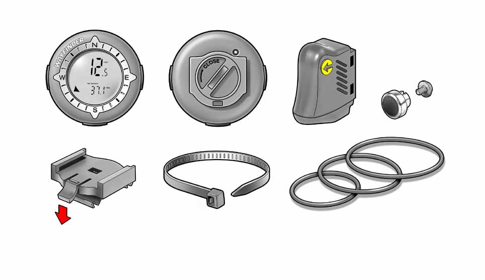 Technical Illustration of Wayfinder Compass Parts
